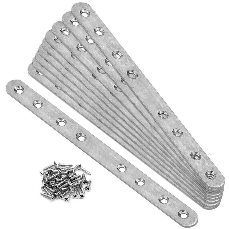 10 Packs 11⅝  inches Flat Mending Plate Straight Brace Bracket Stainless Steel